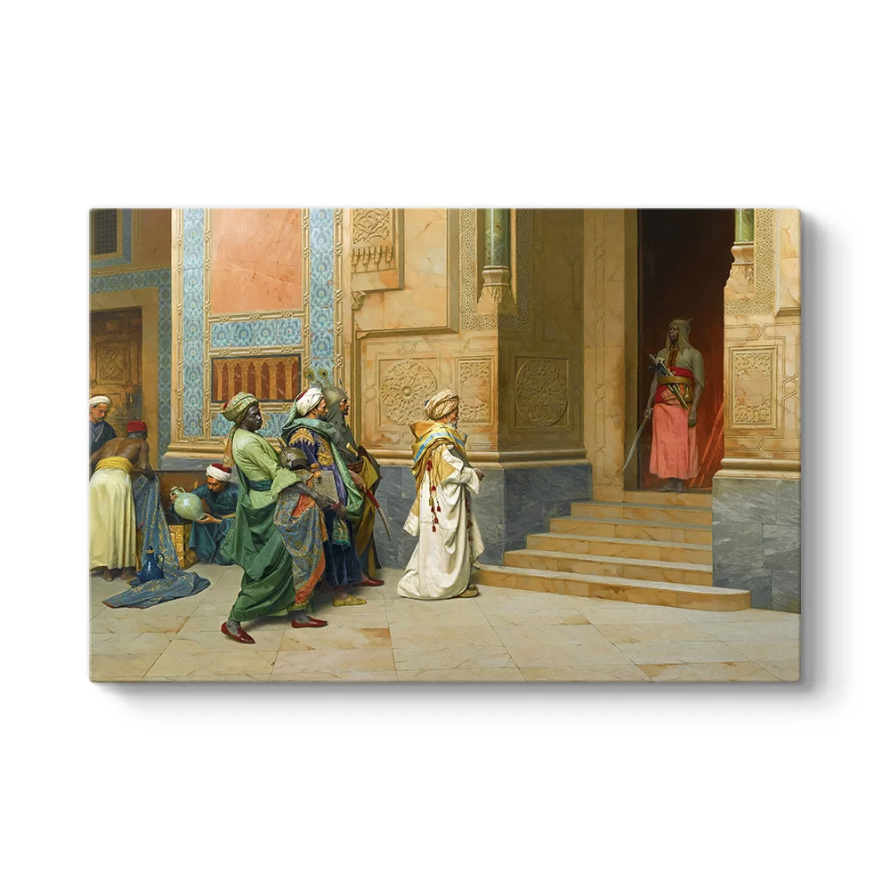 Ludwig Deutsch - Saray Dışında Kanvas Tablo - Model 1